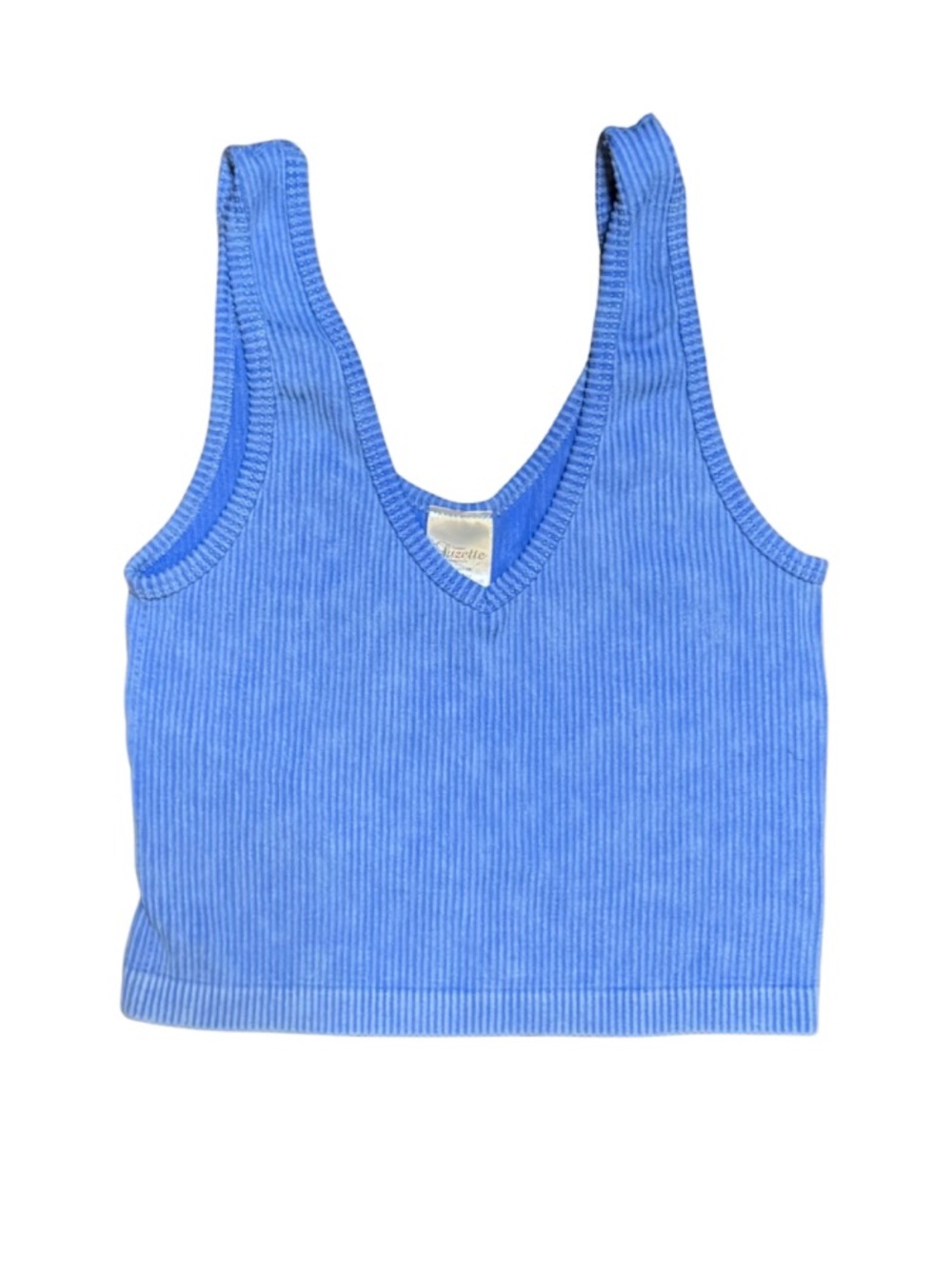 Suzette Tween Blue ribbed crop tank size 7-14 girls in EUC